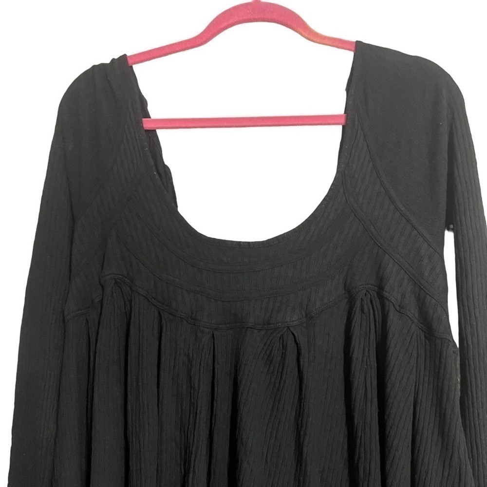 Free People blouse oversized slouchy medium Black New boho Lagen scoop - Picture 4 of 9